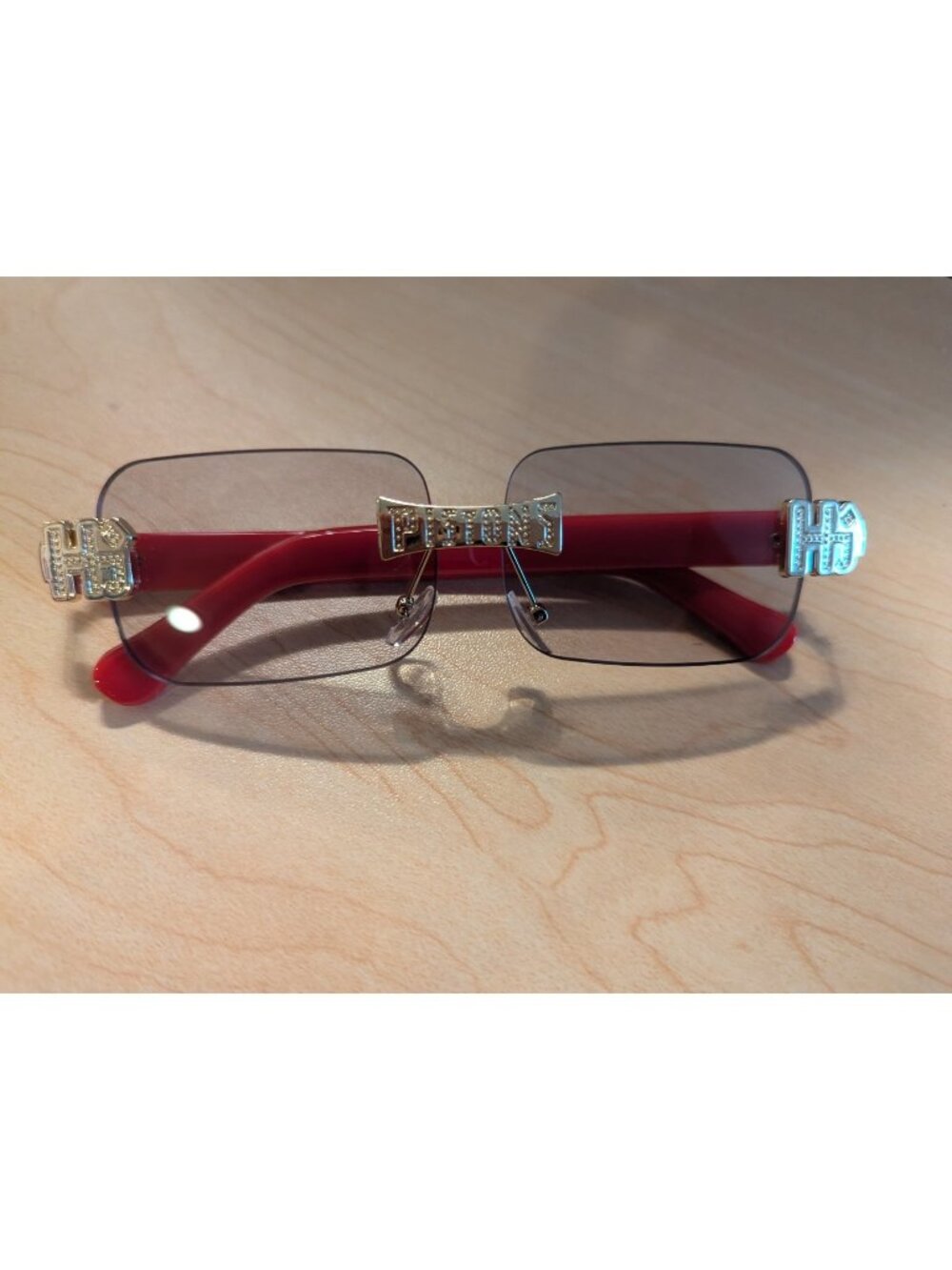 Detroit Pistons Hj Fan Giveaway Fashion Glasses Red Rimless New Adjustable Nose